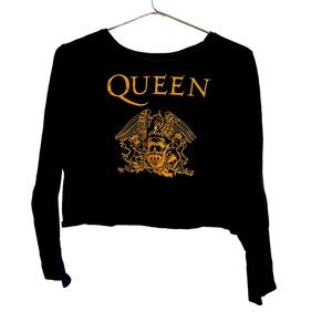 Queen Black and Gold Women's Crop Top